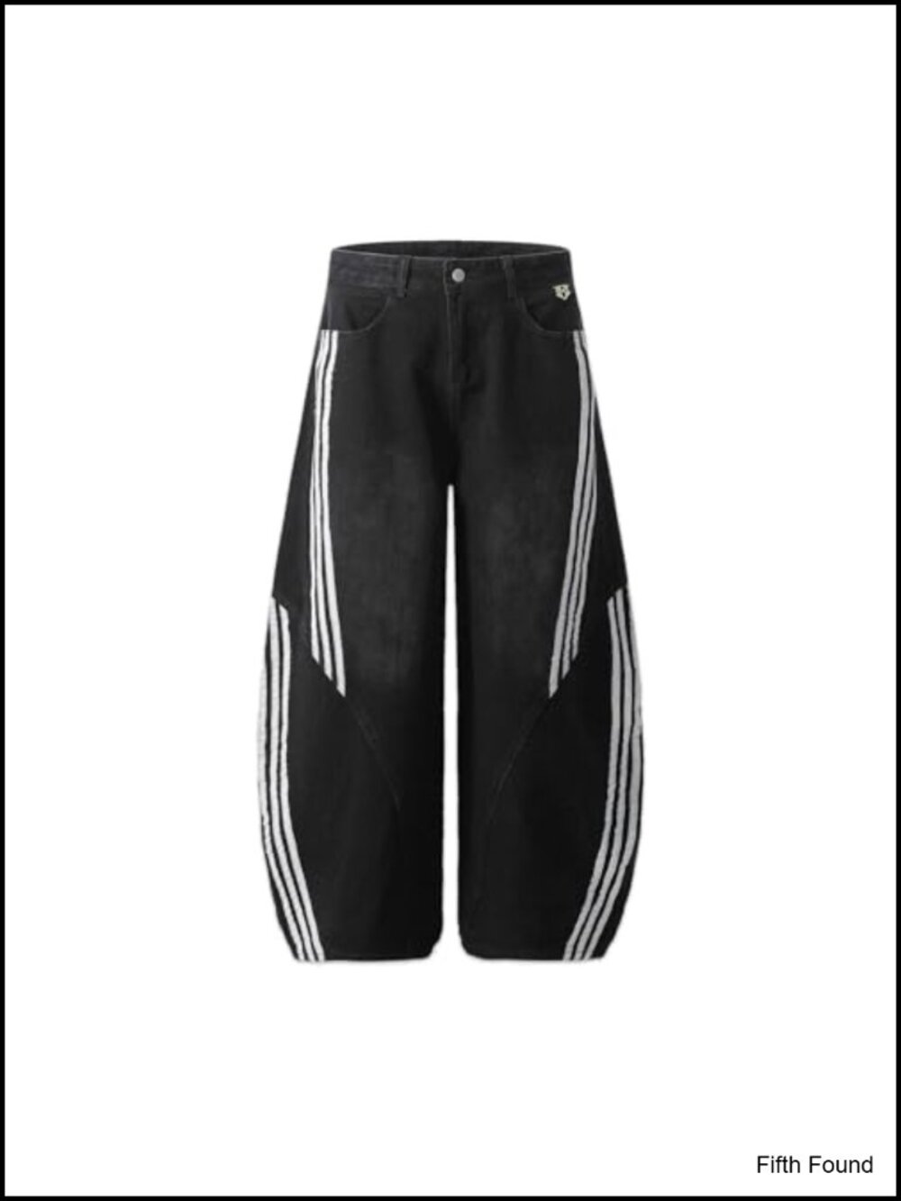 Y2K Wide Leg Barrel Jeans with Striped Stitching – Baggy Streetwear Denim